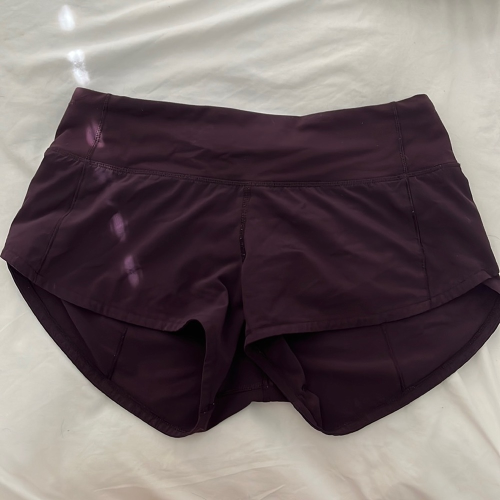 Dark purple lululemon speed up shorts